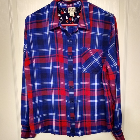 Como Vintage Tops - Como Vintage Luxe Rayon, Plaid Shirt